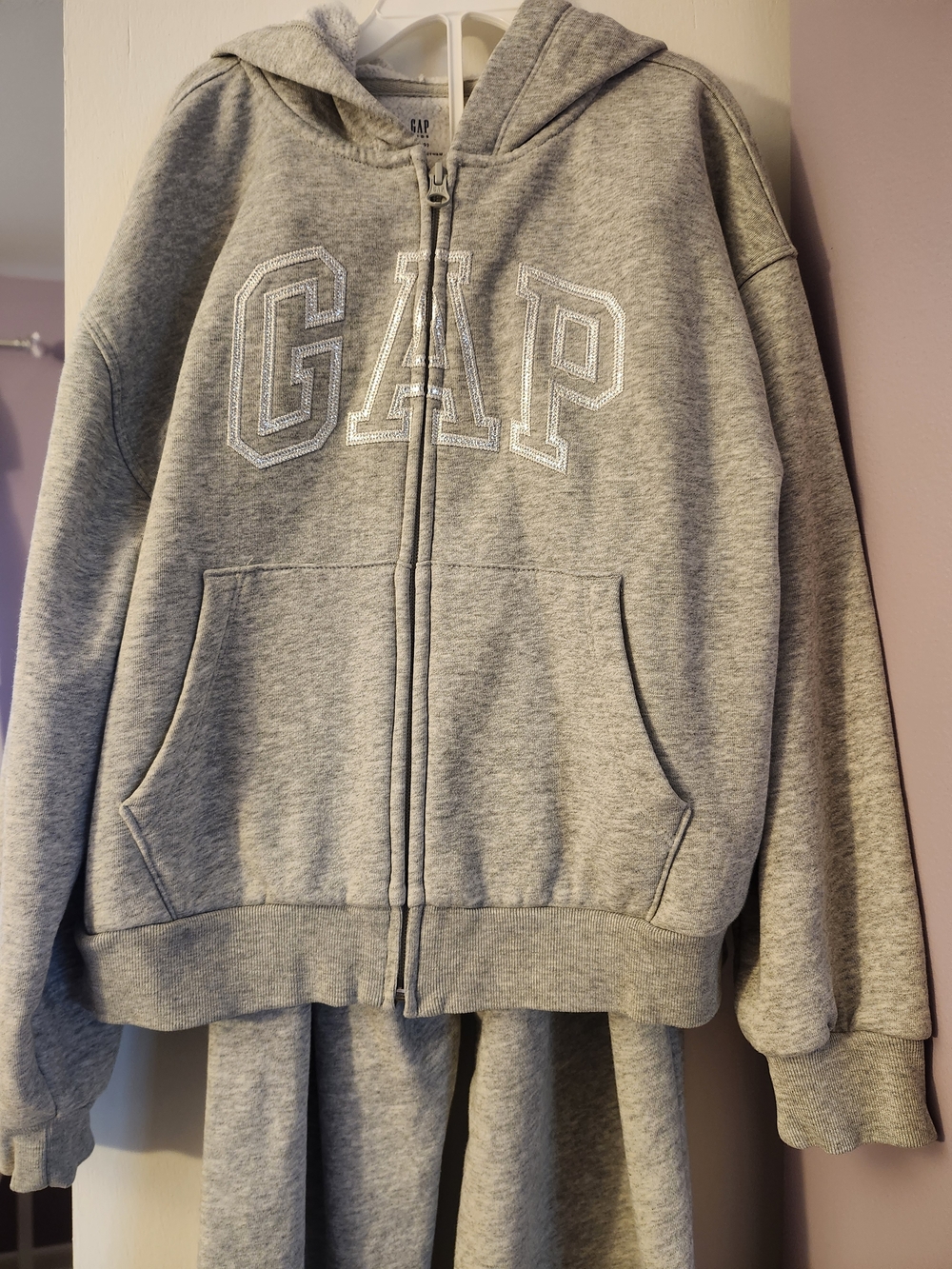 GAP Gray Hooded Zip-Up Sweatshirt with Logo